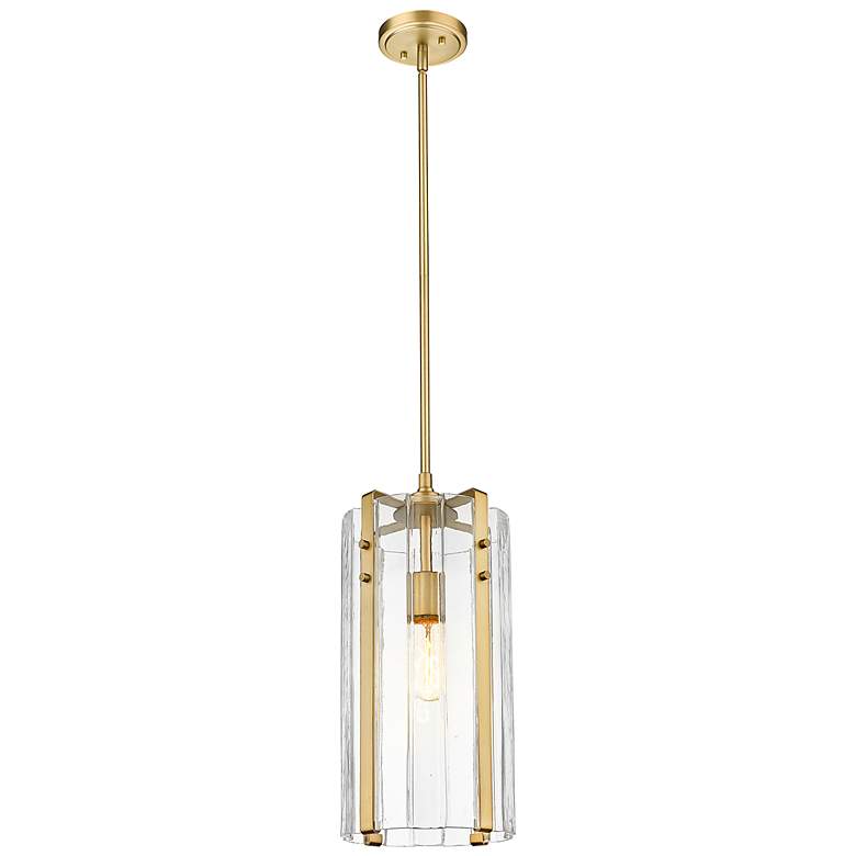 Image 4 Alverton 8" Wide Rubbed Brass Mini Pendant more views