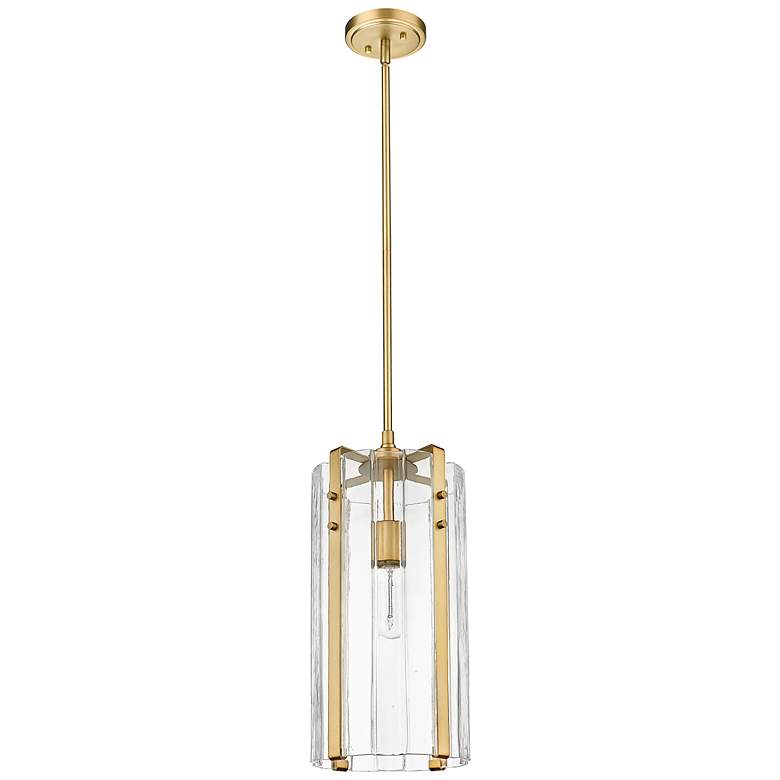 Image 6 Alverton 8" Wide Rubbed Brass Mini Pendant more views