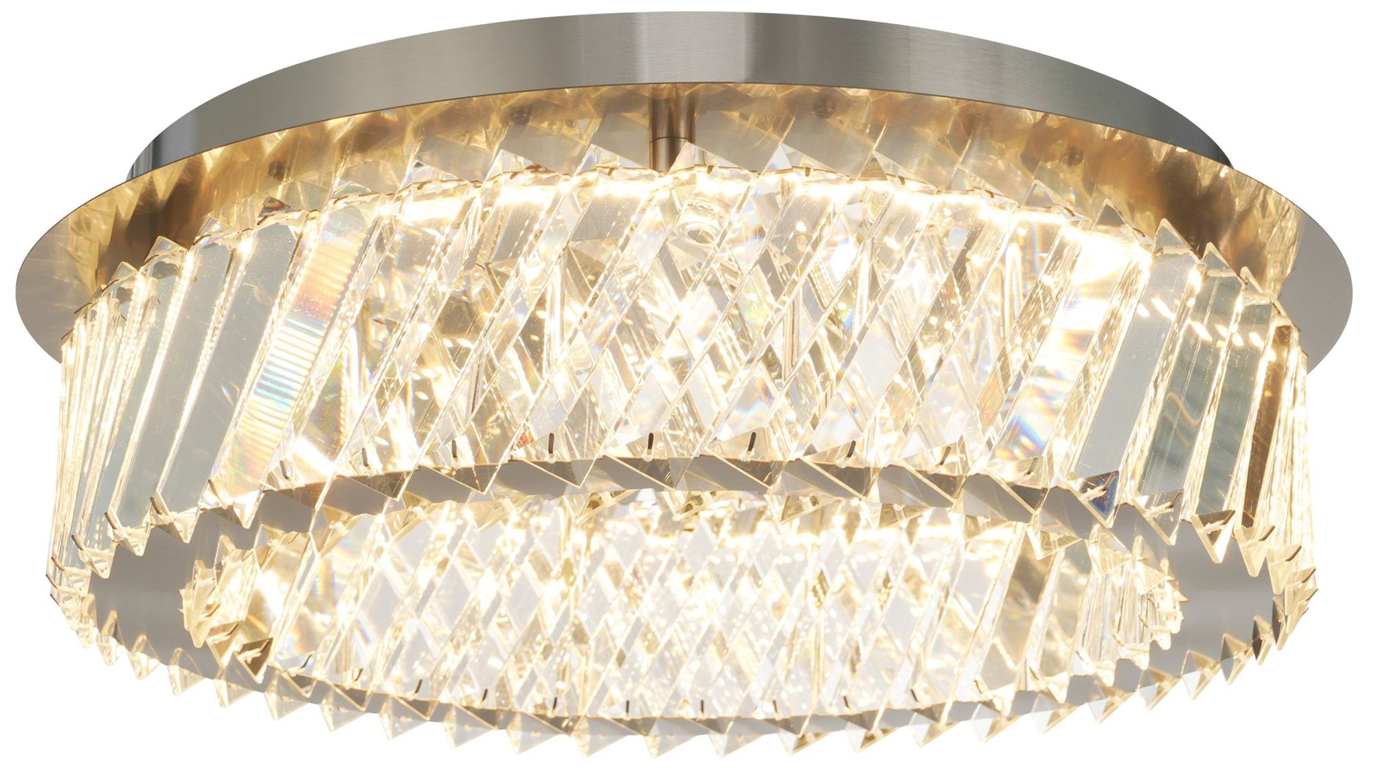 Alya 16" Wide Polished Nickel Flush-Mount