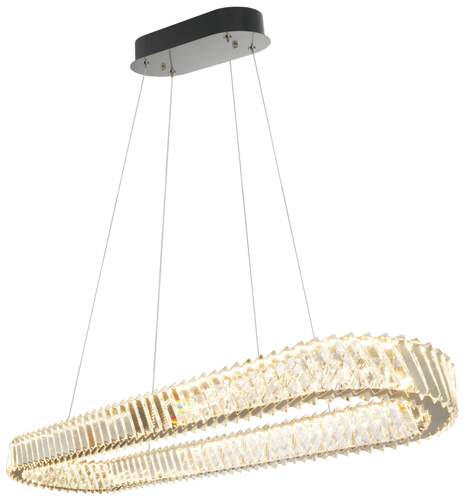 Alya 47" Wide Polished Nickel Pendant