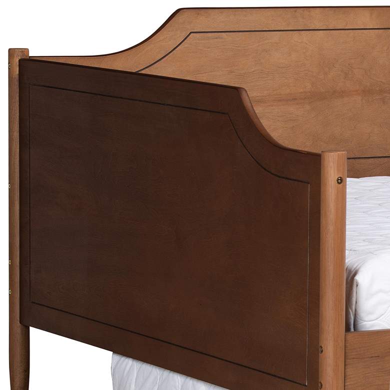 Image 2 Alya Walnut Brown Wood Full Daybed with Roll-Out Trundle Bed more views