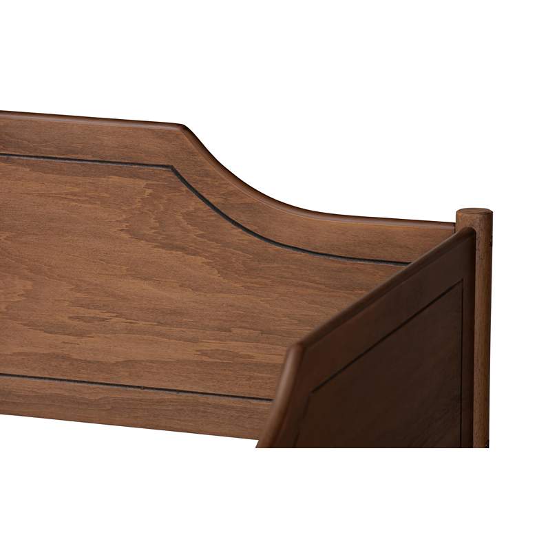 Image 4 Alya Walnut Brown Wood Full Daybed with Roll-Out Trundle Bed more views