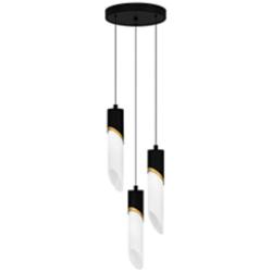 Alys 10" Wide Matte Black and Gold LED Multi-Light Pendant