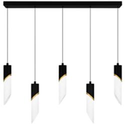 Alys 2-Light Integrated LED Matte Black Linear Chandelier