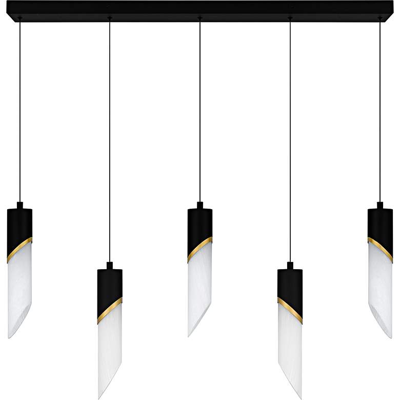 Image 2 Alys 2-Light Integrated LED Matte Black Linear Chandelier more views