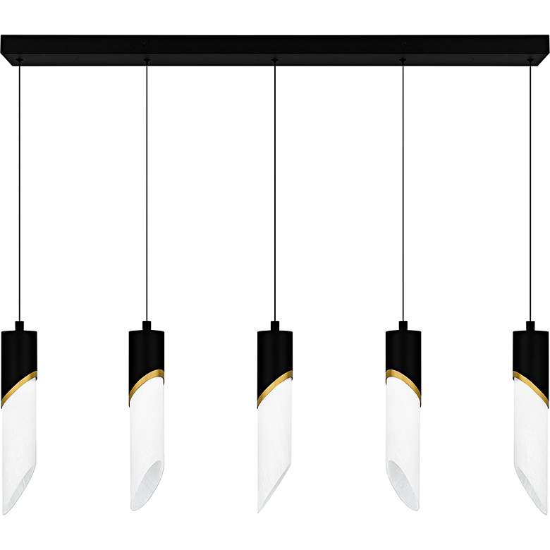 Image 3 Alys 2-Light Integrated LED Matte Black Linear Chandelier more views