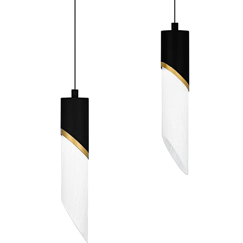 Image 5 Alys 2-Light Integrated LED Matte Black Linear Chandelier more views
