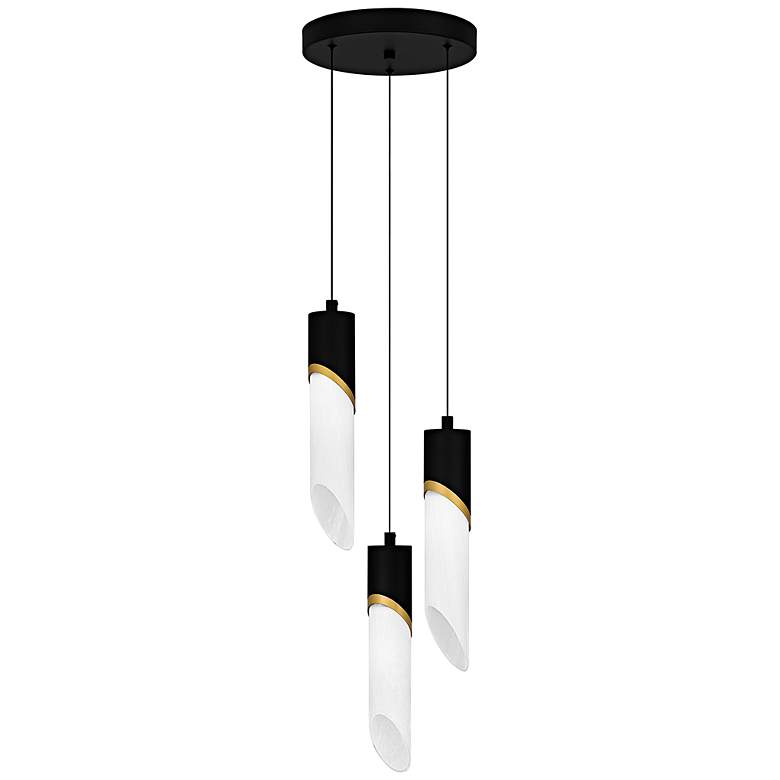 Image 1 Alys 3-Light Integrated LED Matte Black Pendant