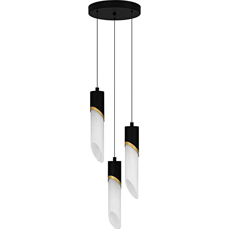 Image 2 Alys 3-Light Integrated LED Matte Black Pendant more views