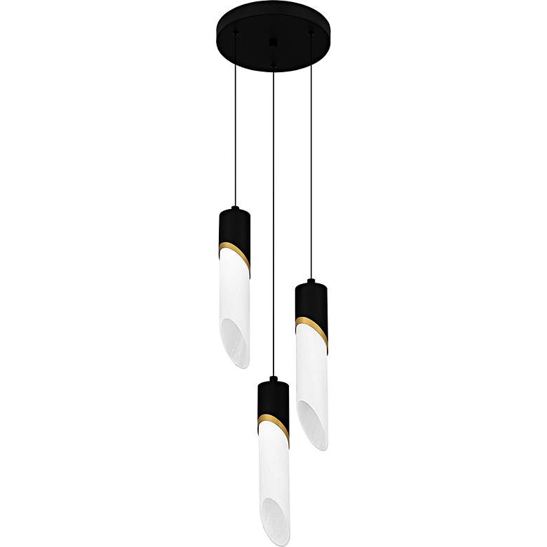 Image 4 Alys 3-Light Integrated LED Matte Black Pendant more views