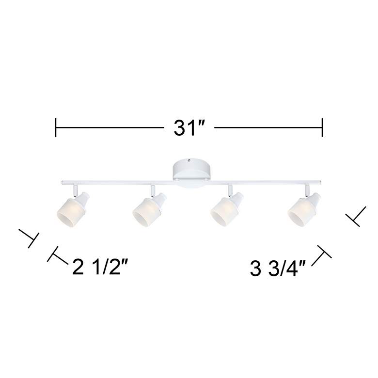 Image 4 Alys 31 inch Wide White 4-Light LED Track Light Kit for Ceiling or Wall more views