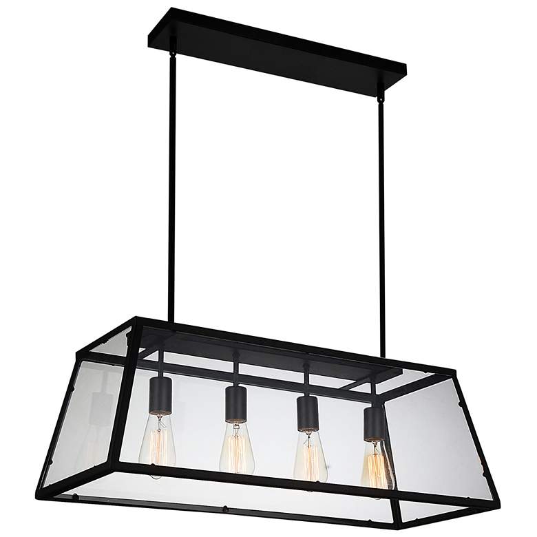 Image 1 Alyson 4 Light Down Chandelier With Black Finish