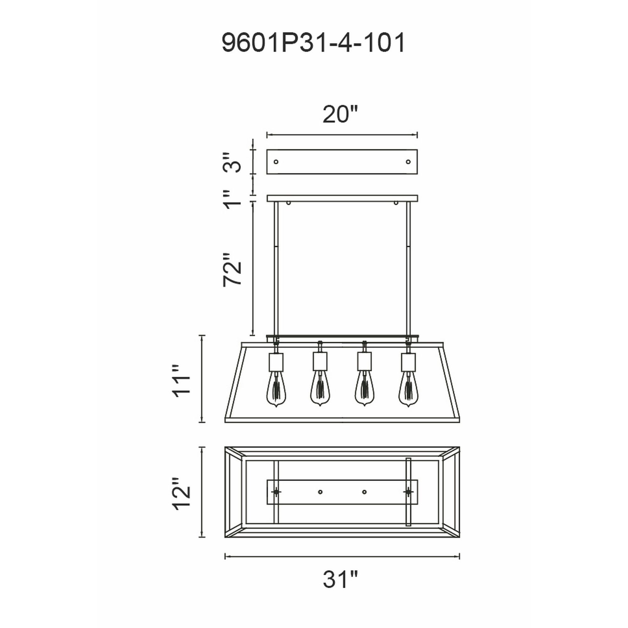 Image 6 Alyson 4 Light Down Chandelier With Black Finish more views