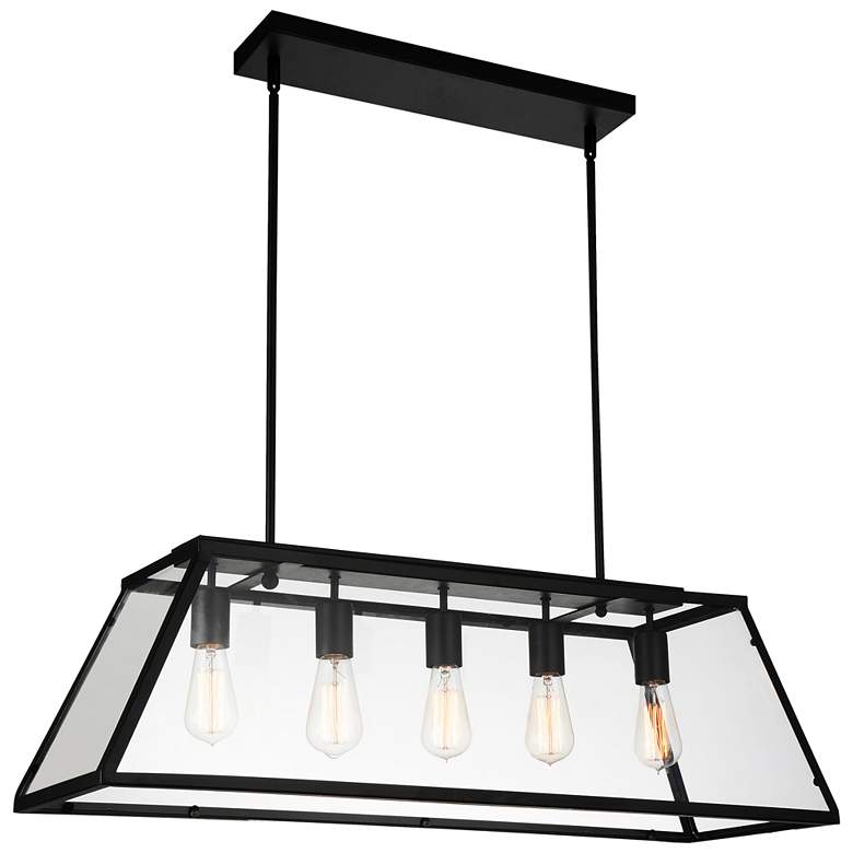 Image 1 Alyson 5 Light Down Chandelier With Black Finish