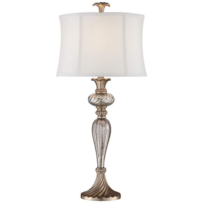 Image 2 Alyson Mercury Glass Table Lamp by Regency Hill With USB Dimmer