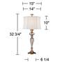 Alyson Mercury Glass Table Lamp by Regency Hill With USB Dimmer