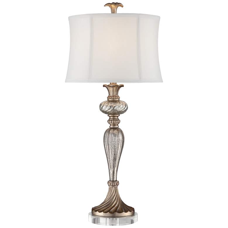 Image 1 Alyson Mercury Glass Table Lamp With 7 inch Wide Round Riser