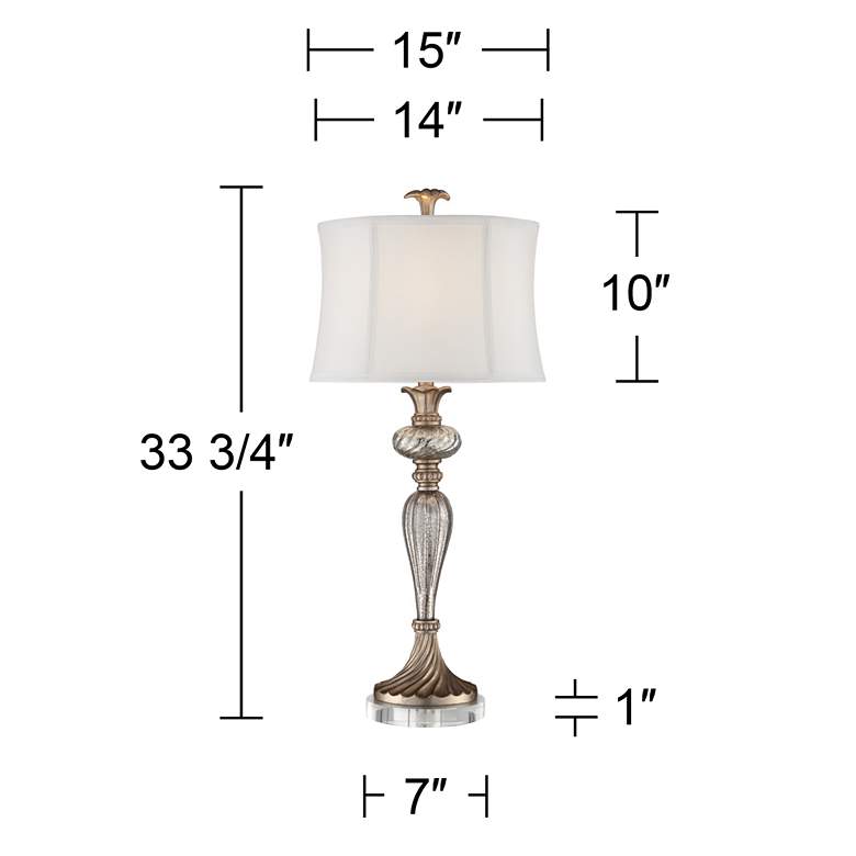Image 6 Alyson Mercury Glass Table Lamp With 7 inch Wide Round Riser more views