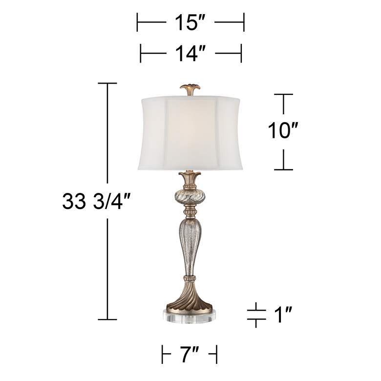 Image 6 Alyson Mercury Glass Table Lamp With 7" Wide Round Riser more views
