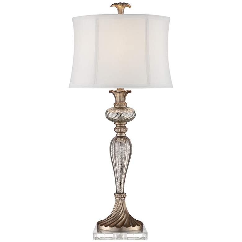 Image 1 Alyson Mercury Glass Table Lamp With 7 inch Wide Square Riser