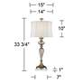 Alyson Mercury Glass Table Lamp With 7" Wide Square Riser