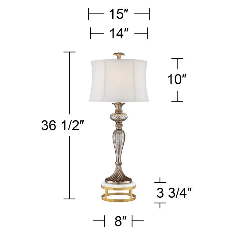 Image 6 Alyson Mercury Glass Table Lamp With Brass Round Riser more views