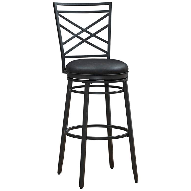 Image 1 Alyssa 30 inch Wenge Bonded Leather Swivel Barstool