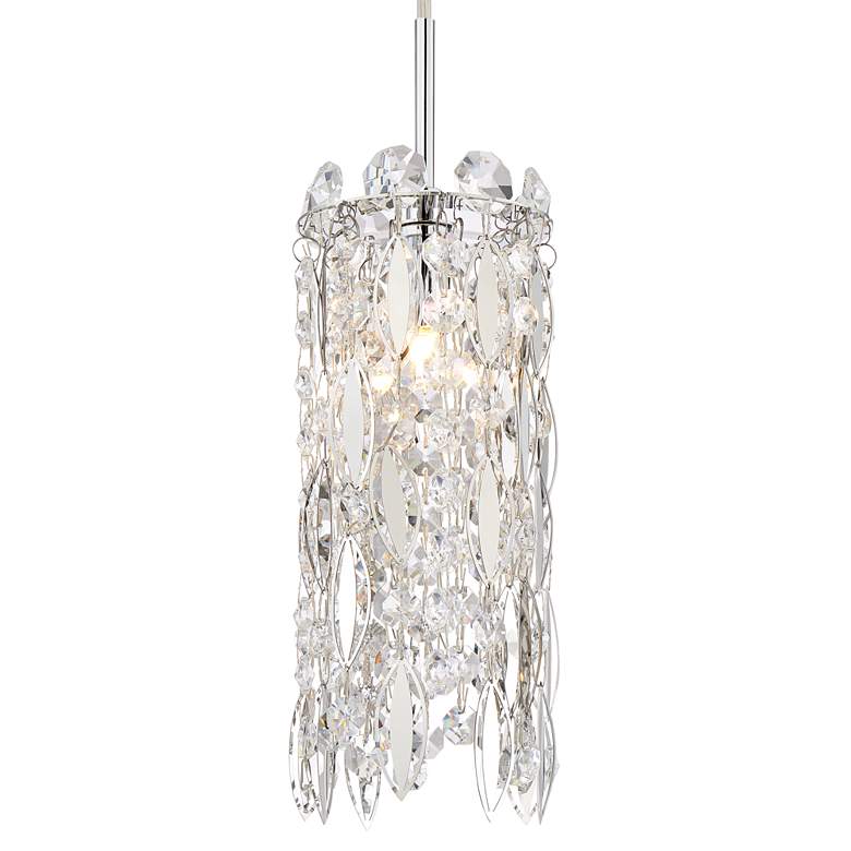 Alyssa 4&quot; Wide Chrome and Crystal LED Mini Pendant Light more views