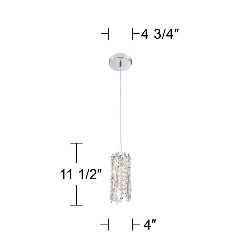 Alyssa 4&quot; Wide Chrome and Crystal LED Mini Pendant Light more views