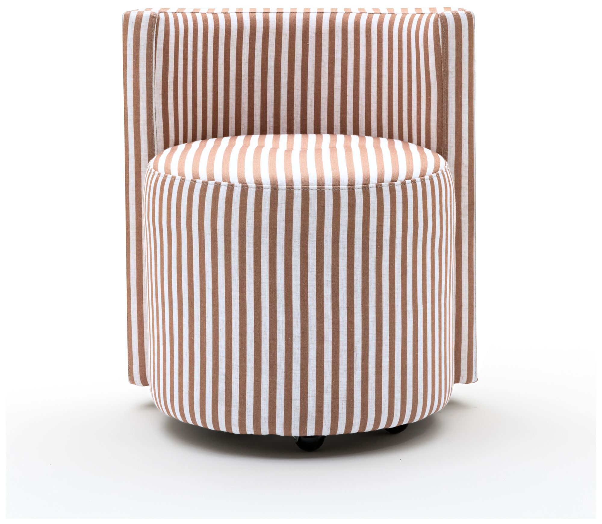 Image 2 Alyssa Curry Yellow Striped Linen Rolling Desk Chair more views