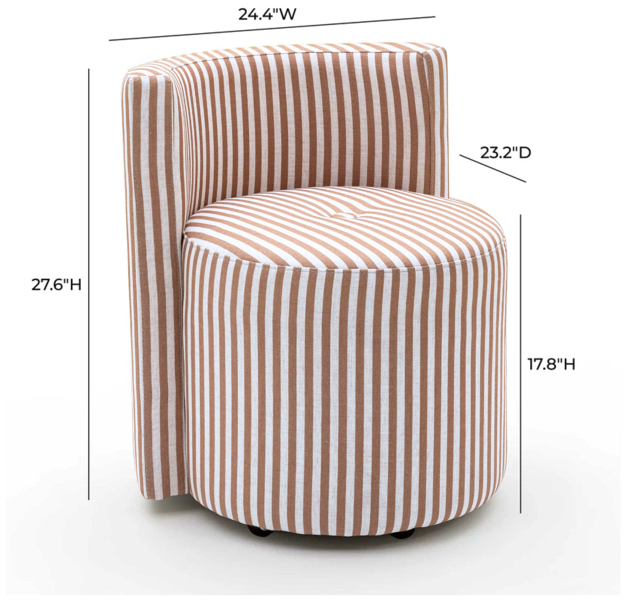 Image 6 Alyssa Curry Yellow Striped Linen Rolling Desk Chair more views