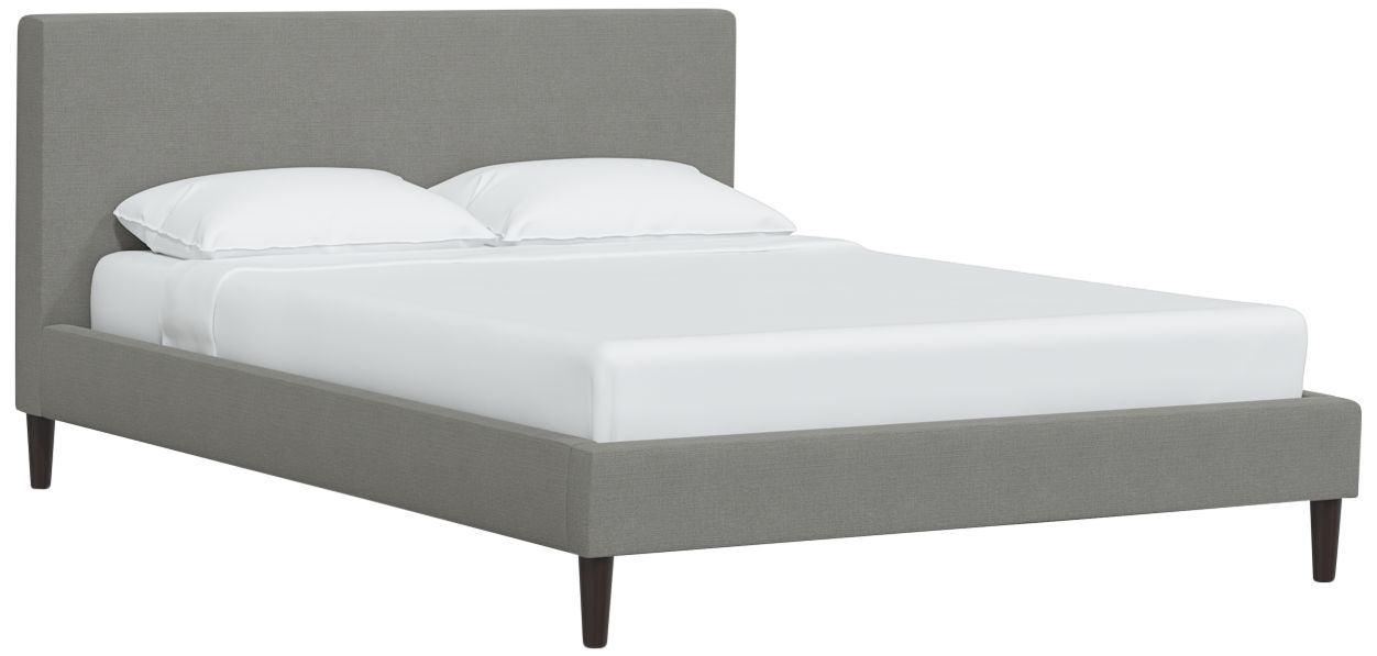 Alyssa Linen Gray Fabric Platform Bed 324R1 Lamps Plus