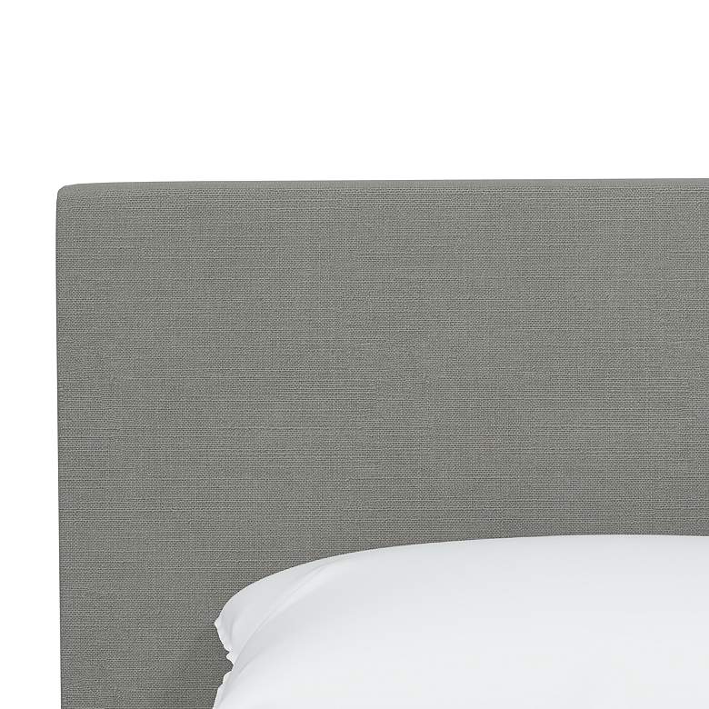 Image 3 Alyssa Linen Gray Fabric Queen Size Platform Bed more views