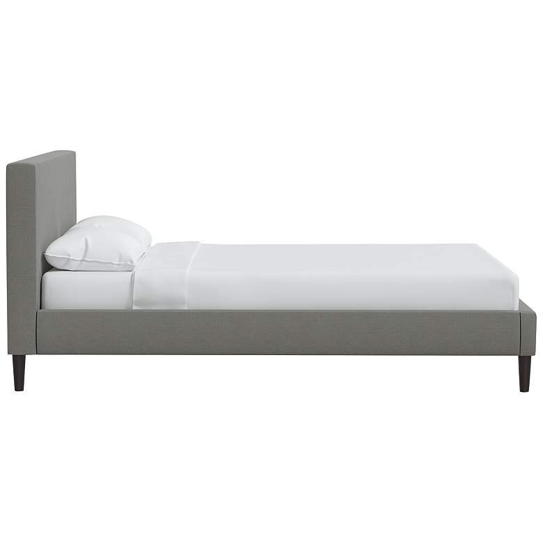 Image 4 Alyssa Linen Gray Fabric Queen Size Platform Bed more views