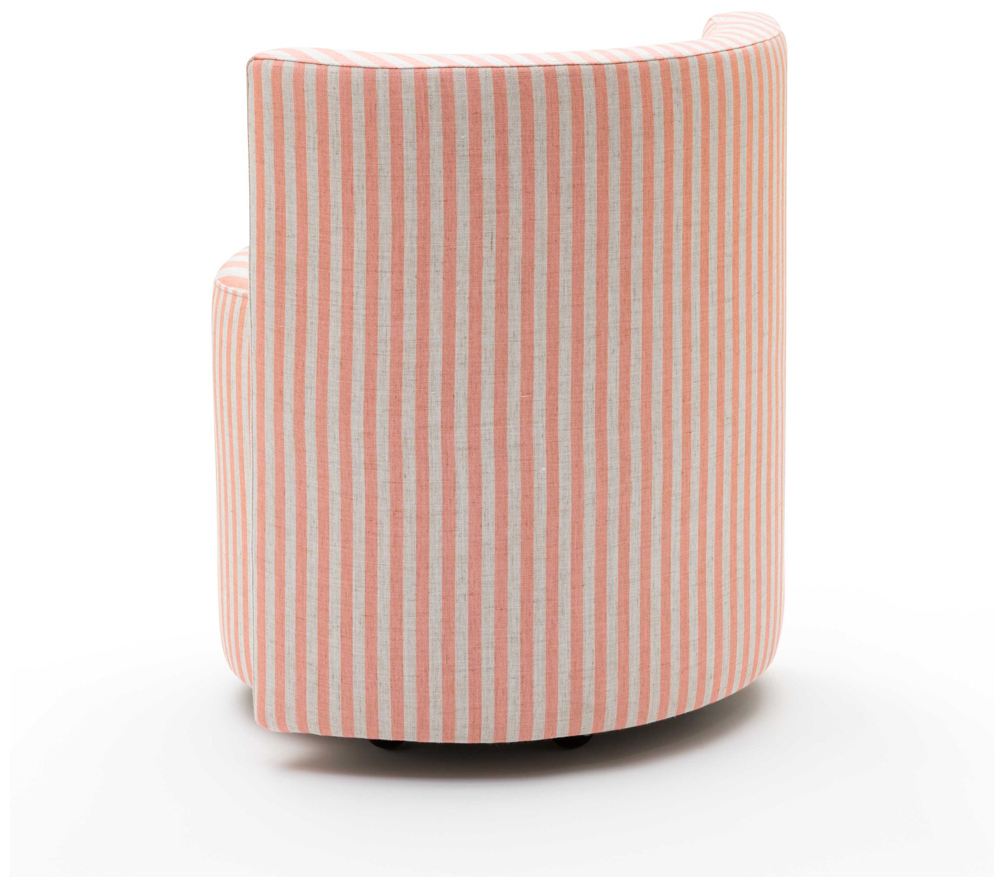 Image 4 Alyssa Pink Striped Linen Rolling Desk Chair more views