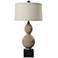 Alyssa Warm Gray Elongated Stacked Gourd Ceramic Table Lamp
