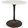 Alyssandra 30"W White Marble and Black Round Dining Table