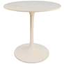 Alyssandra 30"W White Marble and Metal Round Dining Table