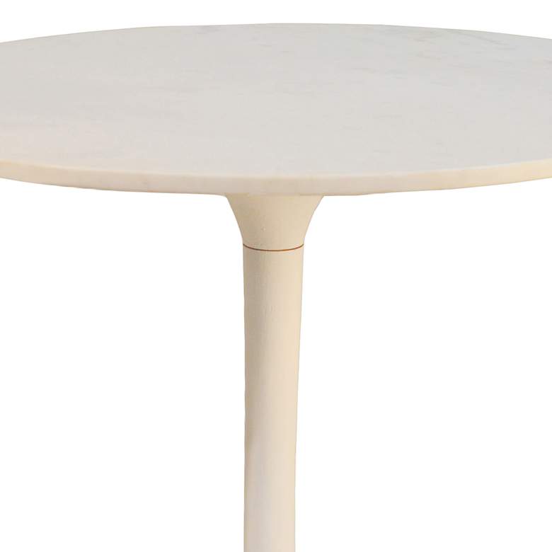 Image 3 Alyssandra 30 inchW White Marble and Metal Round Dining Table more views