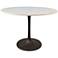 Alyssandra 40"W White Marble and Black Round Dining Table