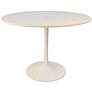 Alyssandra 40"W White Marble and Metal Round Dining Table