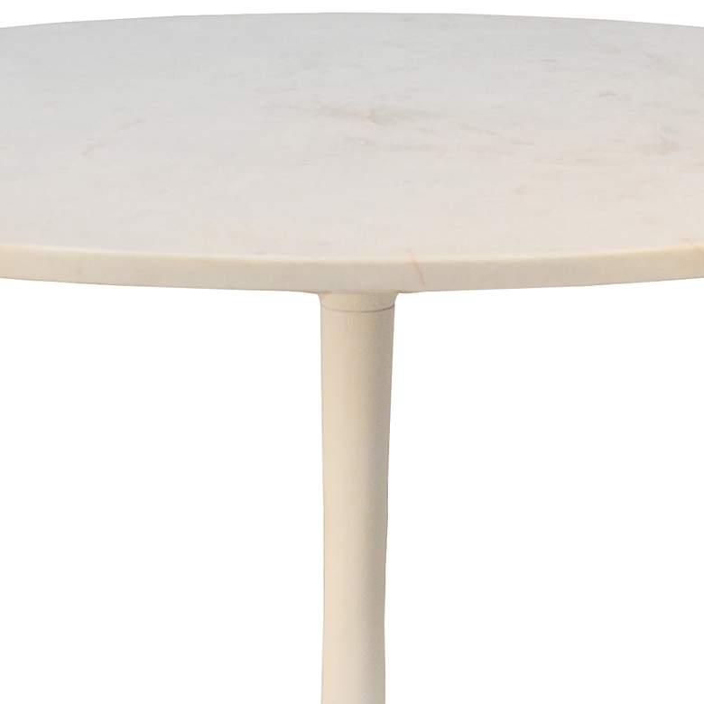 Image 3 Alyssandra 40"W White Marble and Metal Round Dining Table more views