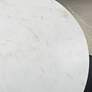 Alyssandra 40"W White Marble and Metal Round Dining Table