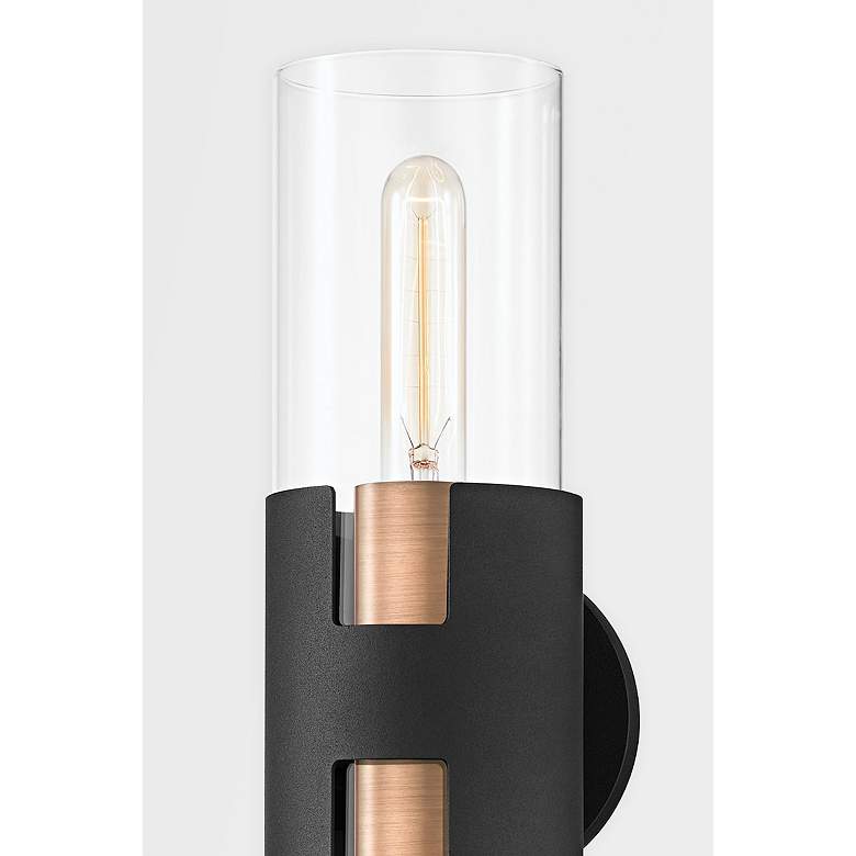 Image 3 Amado 17" High Textured Black Brass 2-Light Wall Sconce more views