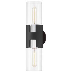 Amado 17&quot; High Textured Black Nickel 2-Light Wall Sconce