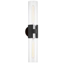 Amado 25 3/4&quot; High Textured Black Nickel 2-Light Wall Sconce