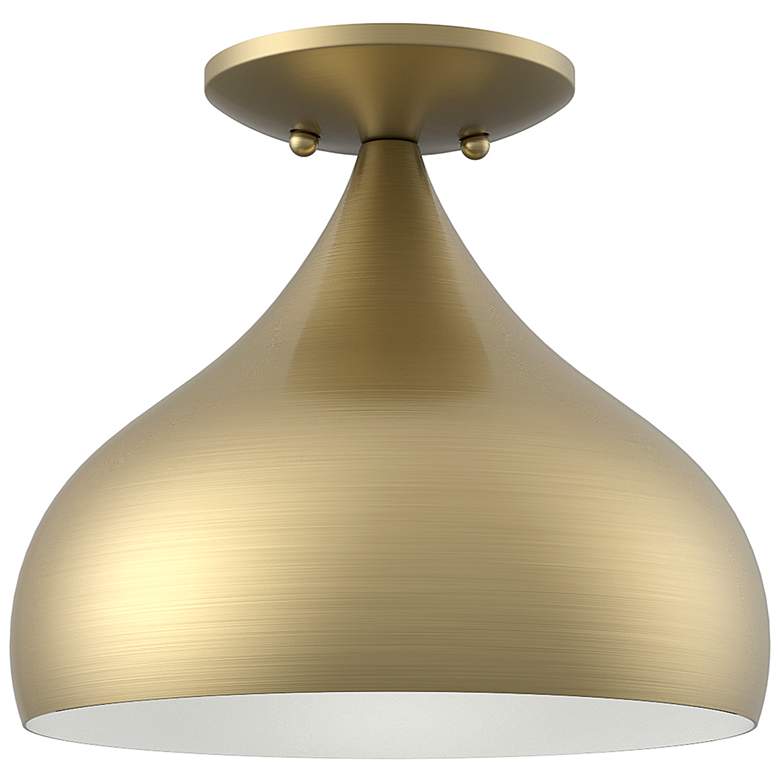 Image 1 Amador 1 Light Antique Brass Semi-Flush