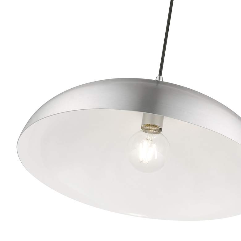 Image 6 Amador 1 Light Brushed Aluminum Pendant with Polished Chrome Accents more views