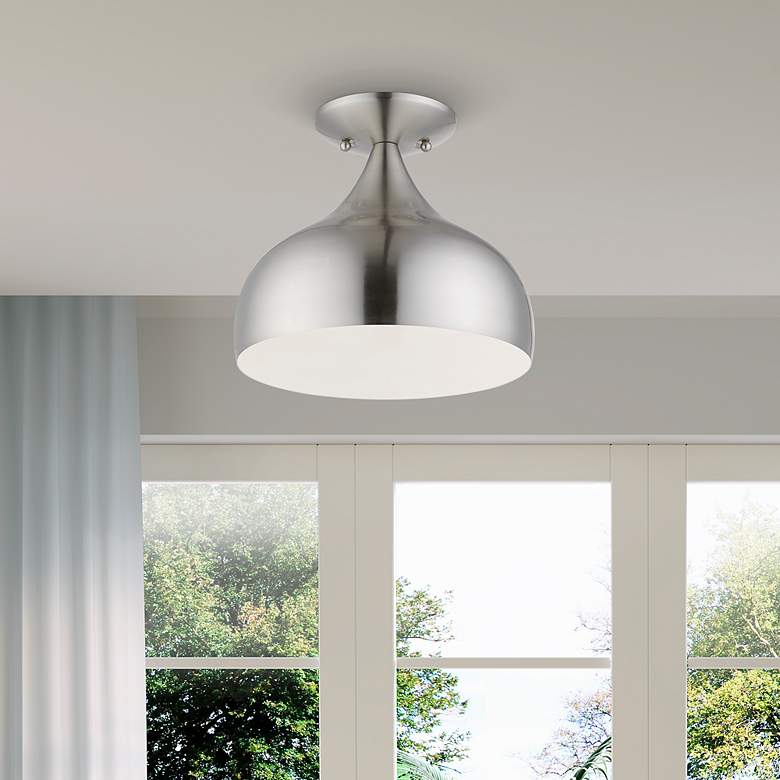 Image 1 Amador 1 Light Brushed Nickel Semi-Flush