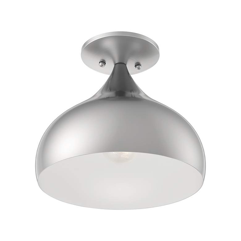 Image 4 Amador 1 Light Brushed Nickel Semi-Flush more views
